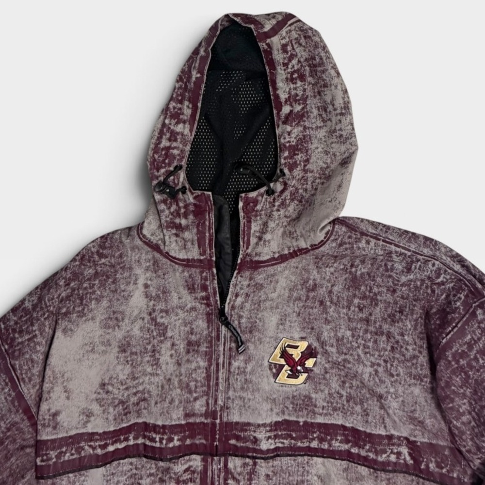 Boston College Jacket Mens 3XL Distressed Polyurethane Maroon Charles River VTG